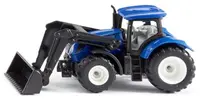 Jucarie metalica Siku - Tractor cu incarcator frontal New Holland, albastru