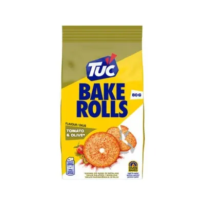 Bake Rolls Tuc cu aroma de masline si rosii, 80 g Engros