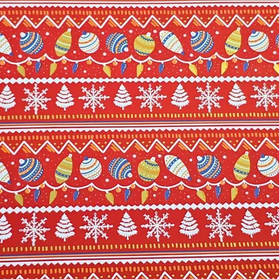 Hârtie mată pentru ambalat cadouri, dans de globuri și linii zig-zag, decor de Crăciun, 200x70 cm