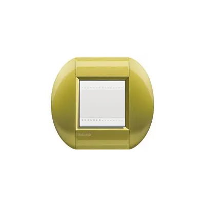 Placa ornament ,2 module, galben lamaie, living light, BTICINO