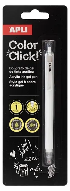 Pix cu gel Apli - Color Click, alb, 0,7 mm