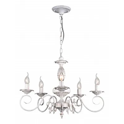 Candelabru Florence ,5 becuri dulie E14, 230V,D.64cm, H.46 cm,Alb