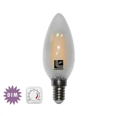 Bec lumanare mat cu LED COG dimabil 6W (≈72w) lumina calda 720lm L 98mm