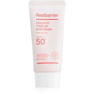 Real Barrier Peach Fit Tone-Up Sun Cream crema de fata cu efect de protectie SPF 50+ 50 ml