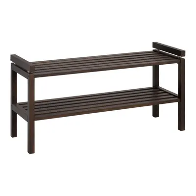 Pantofar în culoare naturală închisă din lemn de stejar 80x40x30 cm Confetti – Rowico