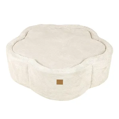 Piscină cu bile crem din catifea reiată ø 90 cm înălțime 30 cm – Meowbaby