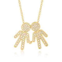 Lant cu pandantiv din aur galben cu diamante de 0.32ct
