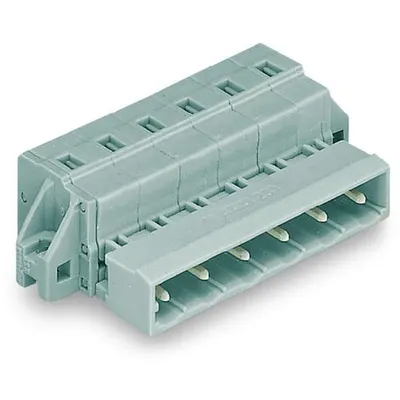 1-conductor male connector; clamping collar; 2.5 mm²; Pin spacing 7.5 mm; 4-pole; 2,50 mm²; gray