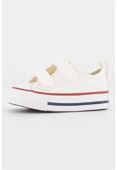 Tenisi cu velcro din panza Chuck Taylor All Star - Alb/Visiniu