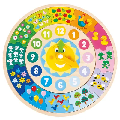 Puzzle educațional 2 în 1 New Classic Toys - Ceas