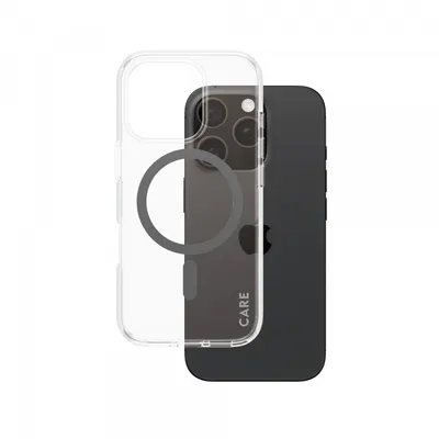 Husa MagSafe pentru Apple iPhone 16 Pro, PanzerGlass, Care Urban Combat, Transparenta Neagra