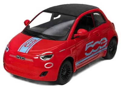 Mașinuță metalică Kinsmart Livery Edition - Fiat 500e, 1:28, roșu