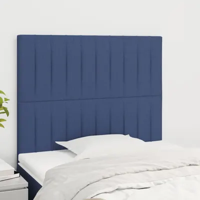 vidaXL Tăblie de pat albastră 90x5x118/128 cm, material textil