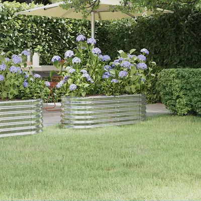 vidaXL Strat înălțat grădină 114x40x36 cm oțel galvanizat