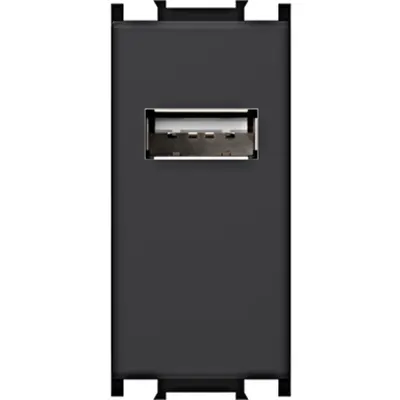 Insert priză de date USB 2.0, 1M, negru, conexiune cu şurub