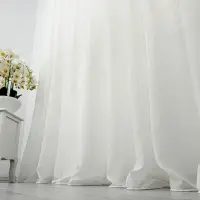 Perdea Evelyn din Voal Brodat, model cu frunze, Ivoire, 140cm latime x 260cm inaltime, cu rejansa pt bara
