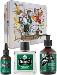 Proraso Set Refreshing - Șampon, ulei și balsam de barbă, 200 + 30 + 100 ml