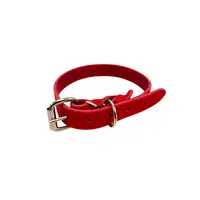 Zgarda din piele simplă - Rosu - 40 cm