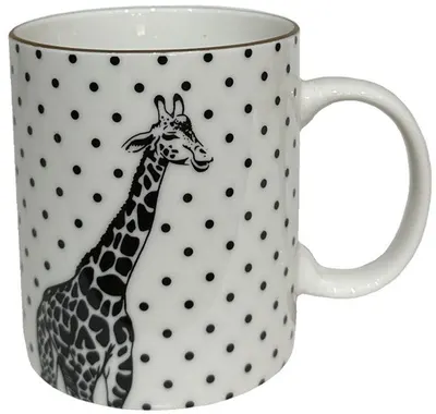 Cană Maison - Africa, Giraffe, 330 ml, alb