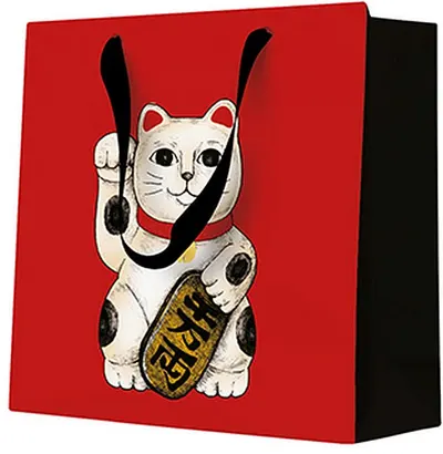 Punguță cadou Paw - Maneki Neko, 17 x 6 x 17 cm