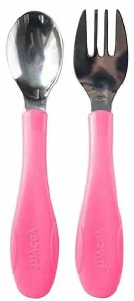 Set furculiță și lingură BabyJem - Pink