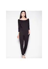 Salopeta dama neagra - decolteu semicircular - maneci cazute - viscoza -