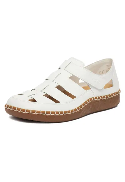 Pantofi dama - piele naturala - alb - velcro