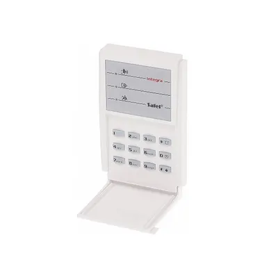 Tastatura LED de partitie Satel Integra INT-S-W, 1 partitie, buzzer, iesire yala electrica, monitorizare usa, buzzer, iluminare tastatura alba