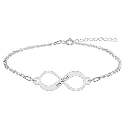 Saray - Bratara personalizata inifinit nume din argint 925