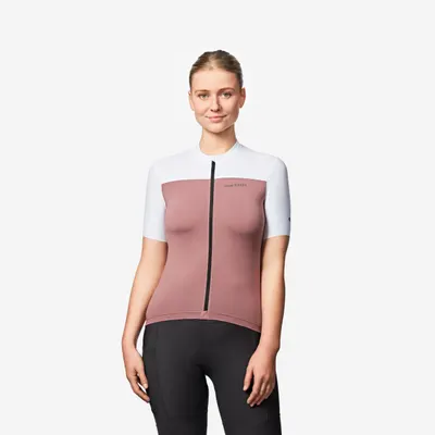 Tricou ciclism șosea vară croială ajustată EDR 2 Roz Damă