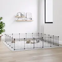 Gossi cusca animale de companie cu usa 20 panouri negru 35x35 cm otel
