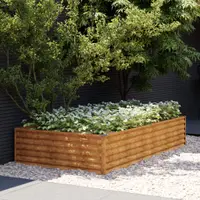 Gossi strat inaltat de gradina, 195x100x36 cm, otel corten