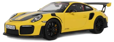 Model de colecție GT Spirit Mașini moderne - Porsche 911 GT2 RS (991.2) Nurburgring Lap Record (Yellow) (2017)