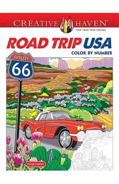 Creative Haven Road Trip USA Color by Number