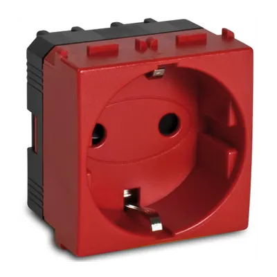 Priza schuko 2P+T, 16A, rosie