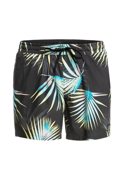 Pantaloni scurti de baie cu imprimeu tropical Mix - Albastru/Gri antracit