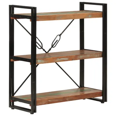 vidaXL Bibliotecă cu 3 niveluri, 77x30x80 cm, lemn masiv reciclat/fier