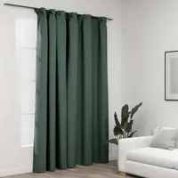 vidaXL Draperie opacă, aspect de in, verde, 290 x 245 cm, cu cârlige