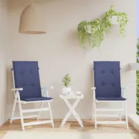 vidaXL Perne scaune cu spătar înalt, 2 buc., bleumarin, textil