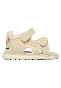 Sandale fete bej - sintetic - sistem inchidere Velcro