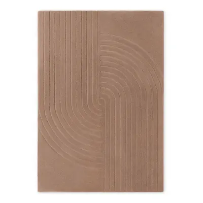 Covor bej țesut manual din lână 80x150 cm Arcura – Vikosa