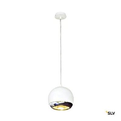 Pendul LIGHT EYE cu rozetă, ES111 max 75W, alb/arg