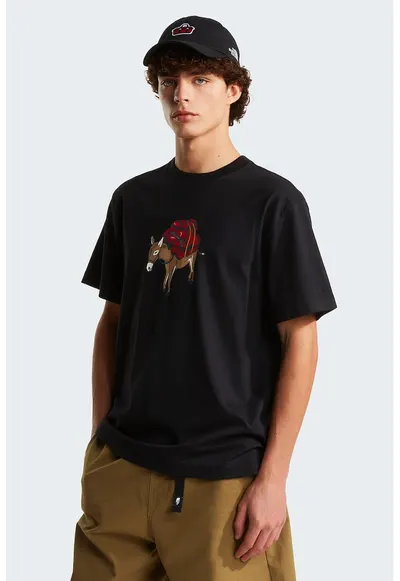 Tricou relaxed fit Donkey - Rosu/Negru/Maro deschis