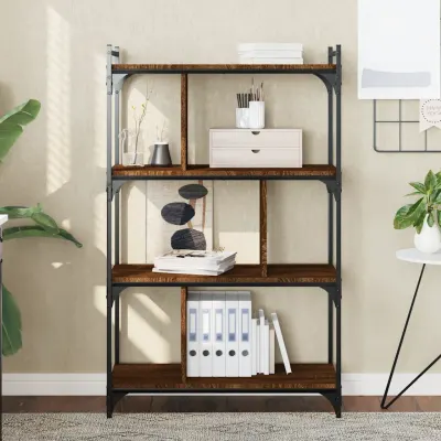 vidaXL Bibliotecă cu 4 niveluri stejar maro 76x32x123 cm lemn compozit