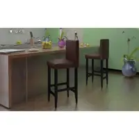 vidaXL Scaune de bar, 6 buc., maro închis, piele ecologică