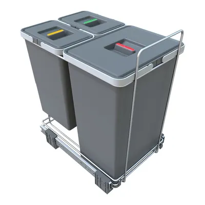 Coș de gunoi din plastic pentru deșeuri sortate/încorporat 24 + 8 + 8 l Ecofil - Elletipi