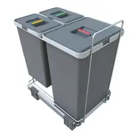 Coș de gunoi din plastic pentru deșeuri sortate/încorporat 24 + 8 + 8 l Ecofil - Elletipi