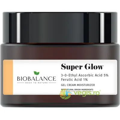 Crema-Gel Iluminatoare Antirid Impotriva Petelor Pigmentare cu Acid Ascorbic 5% + Acid Ferulic 1% Super Glow 50ml