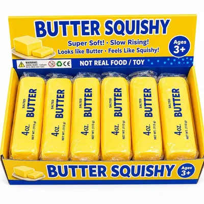 Butter - Unt Jucarie Squishy Spuer Moi Antistres - Dumpling Lucky Bao (bao bun) Jucarii En-gross