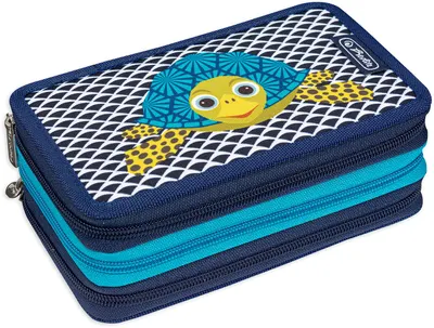 Penar școlar cu 3 fermoare Herlitz - Turtle, 31 piese